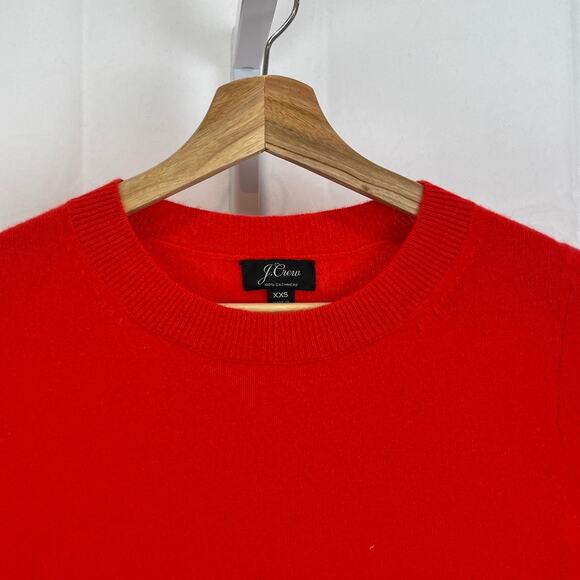 J.Crew Long Sleeve Everyday Cashmere Crewneck Dress AF263 Red Orange 2XS XXS - Picture 4 of 11